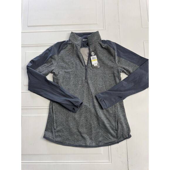 Under Armour Women's Loose Fit ColdGear 1/2 Zip Jacket Gray Blue Size Medium NWT - Picture 1 of 6